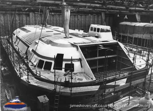Vosper-Thornycroft VT1 under construction -  (credit: The <a href='http://www.hovercraft-museum.org/' target='_blank'>Hovercraft Museum Trust</a>).